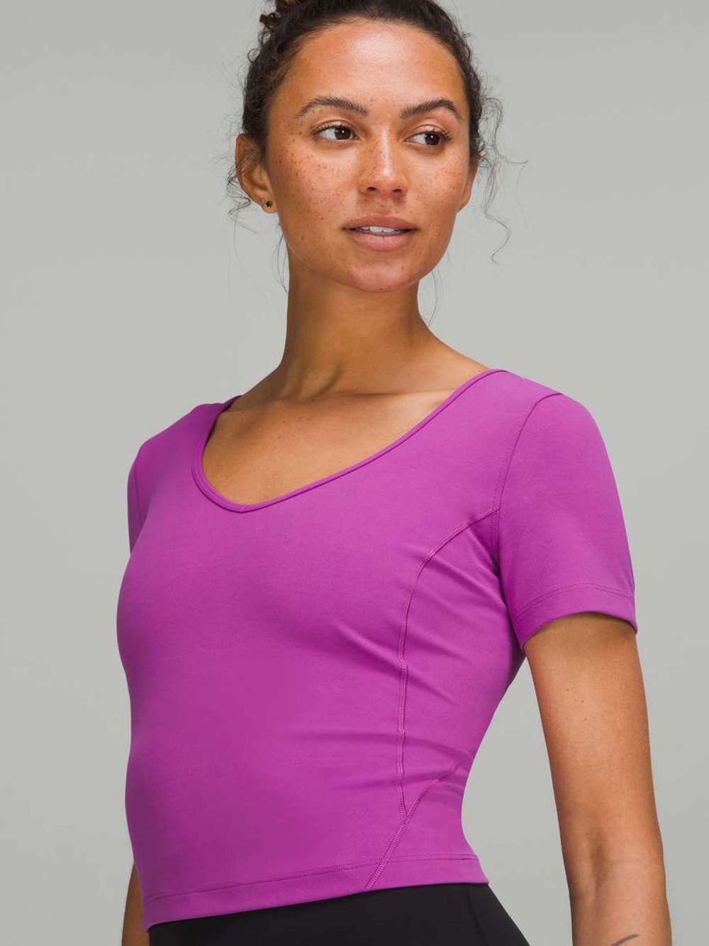 Lululemon Align V-Neck T-Shirt Vivid Plum Soft Stretch Yoga Short Sleeve